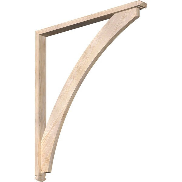 Ekena Millwork Thorton Arts and Crafts Smooth Bracket w/ Offset Brace, Douglas Fir, 3 1/2"W x 42"D x 48"H BKT0402X42X48THR03SDF - main